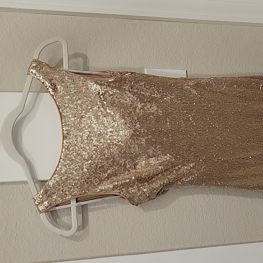 Lulu's gold sequin gown, XS